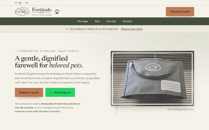 The fortitudosupplies.co.za home page
