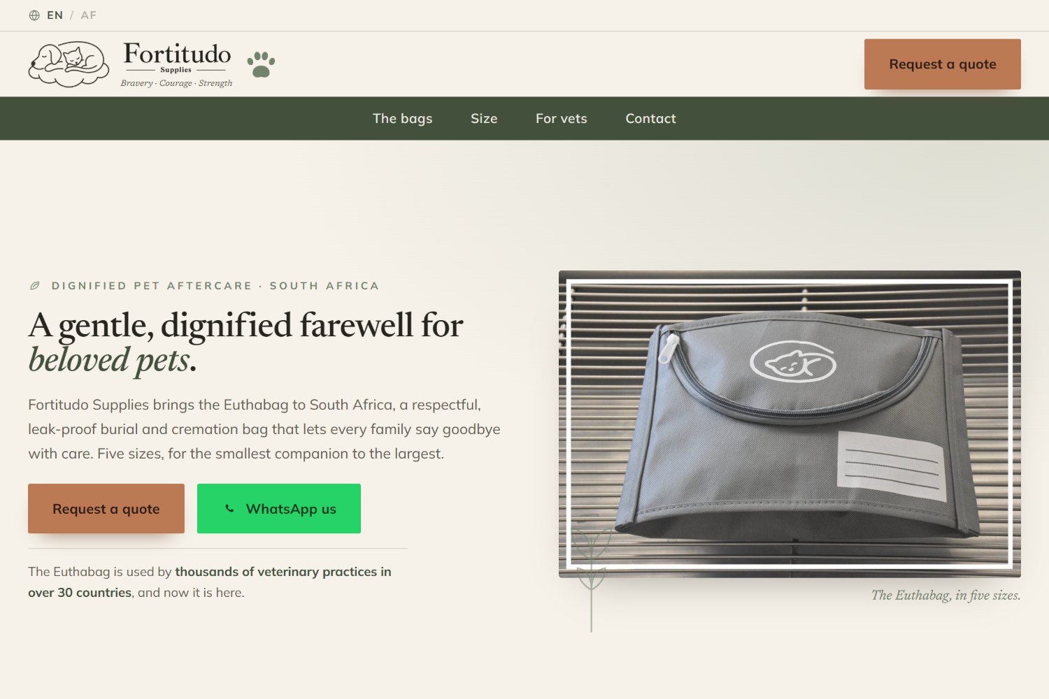 Fortitudo Supplies website